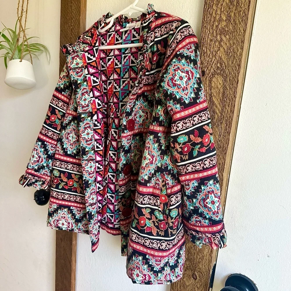 Girls Ethnic Boho Vintage Reversible Jacket size 7